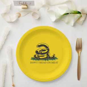 Plato De Papel No pisotear la carne divertida parodia de la bande