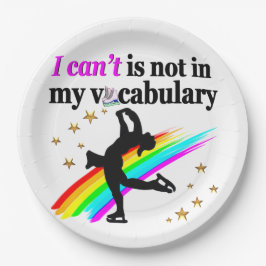 PLATO DE PAPEL NO PUEDO ESTAR EN MI PATINAJE DE FIGURA VOCABULAR