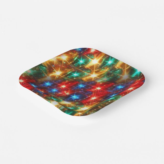 Plato De Papel No se requieren pilas de luces Navidades  (Angular)