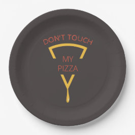 Plato De Papel No toques mi pizza personalizada