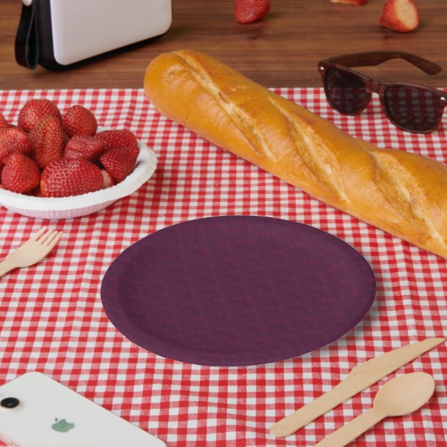 Plato De Papel Noble borgoña en estilo art déco. (Picnic)