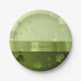 Plato De Papel Noble St. Patrick's Day Shamrock - Placa de papel