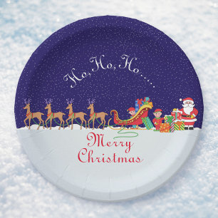 Plato De Papel Noche antes de las placas de papel de los Navidade
