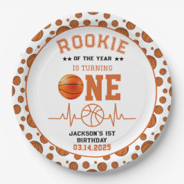 Plato De Papel Noche de baloncesto de cumpleaños 1