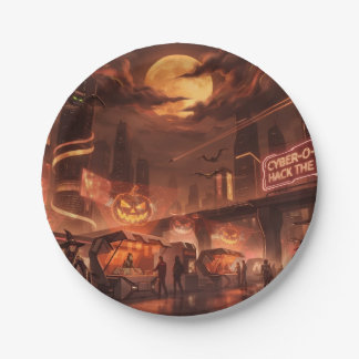 Plato De Papel Noche de Brujas