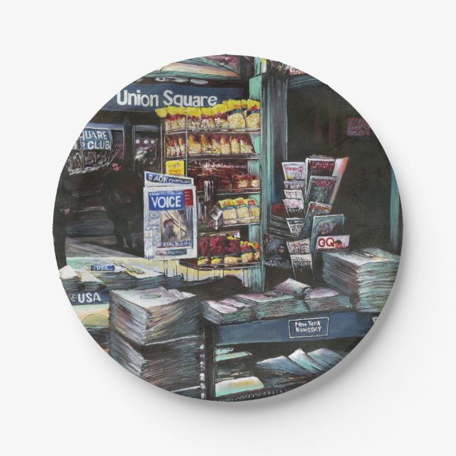 Plato De Papel Noche de crisocolia, Union Square, NYC (Anverso)