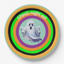 Plato De Papel Noche de fantasmas de Halloween 