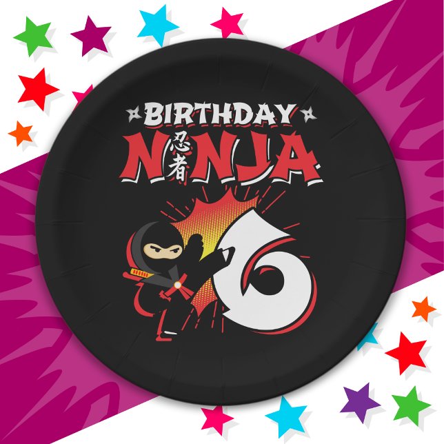 Plato De Papel Noche de historietas de 6 años Ninja 6 cumpleaños (Subido por el creador)