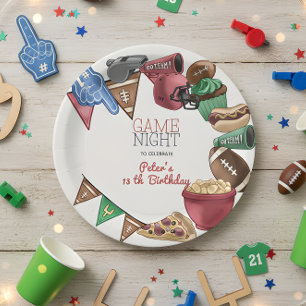 Plato De Papel Noche de juegos fútbol cumpleaños