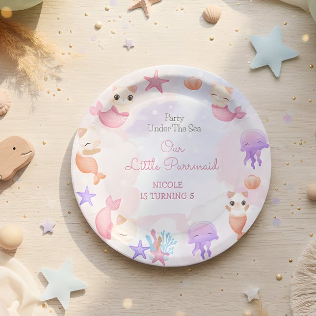 Plato De Papel Noche de moda, sirena, lindo chica (Subido por el creador)