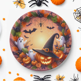 Plato De Papel Noche encantada - Placas de papel de Halloween fes
