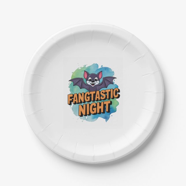 Plato De Papel Noche Fangtastic (Anverso)