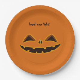 Plato De Papel Noche Gourd-Fall de Halloween