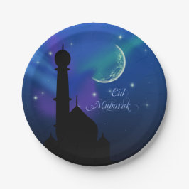Plato De Papel Noche mágica de Eid - Placa islámica de papel de s