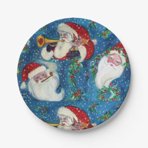 Plato De Papel NOCHE navidad / TRES SANTA