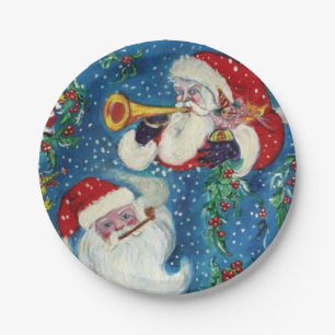 Plato De Papel NOCHE navidad / TRES SANTA