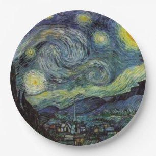 Plato De Papel Noche Van Gogh Starry