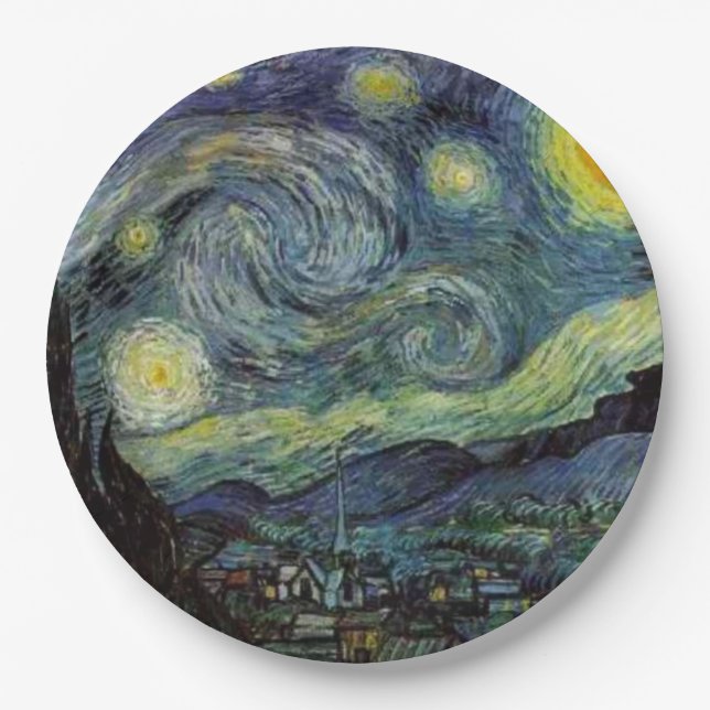 Plato De Papel Noche Van Gogh Starry (Anverso)