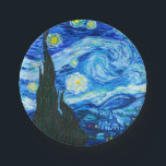 Plato De Papel Noche Van Gogh Starry<br><div class="desc">Placas de papel con la pintura al óleo de Vincent van Gogh La noche estrellada (1889). Inspirado por su estancia en un asilo, el arte representa un pueblo bajo un cielo nocturno de estrellas y luna azul y amarilla. Un gran regalo para los aficionados al post-impresionismo y al arte holandés....</div>