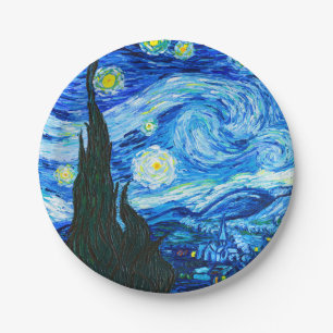 Plato De Papel Noche Van Gogh Starry