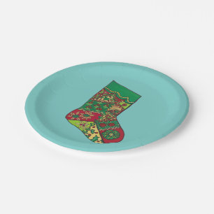 Plato De Papel Nochequeo vintage de Navidad
