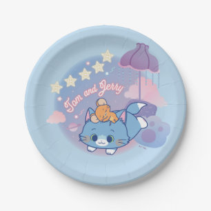 Plato De Papel Noches de Anime Tom y Jerry Dreamy