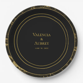 Plato De Papel Noches En Granito Y Boda De Oro Cena De 9 Pulgadas