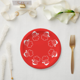 Plato De Papel Noches navideñas navideñas de los Navidades blanco