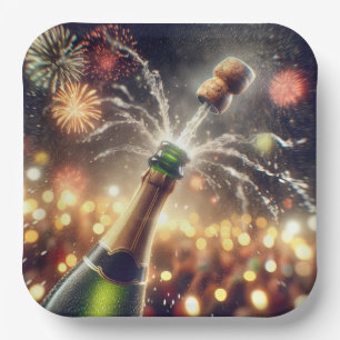 Plato De Papel Nochevieja Champagne con corcho de compras