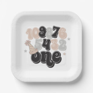Plato De Papel Nochevieja Cumpleaños Primero