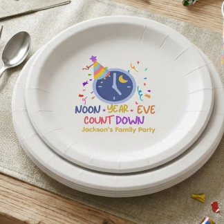 Plato De Papel Nochevieja personalizada al mediodía para niños, c