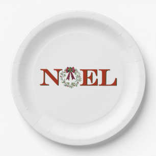 Plato De Papel Noel con corona