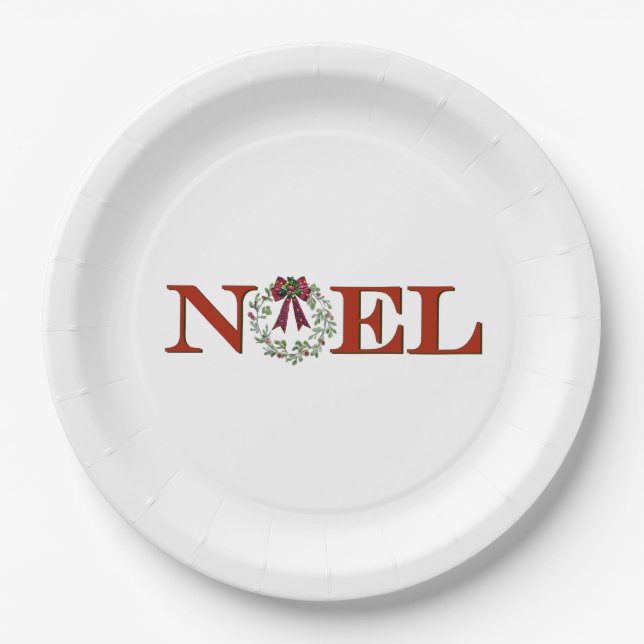 Plato De Papel Noel con corona (Anverso)