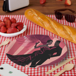 PLATO DE PAPEL NOIR ELEGANCE-RED #1