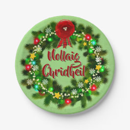 Plato De Papel Nollaig Chridheil Navidades escoceses 7"