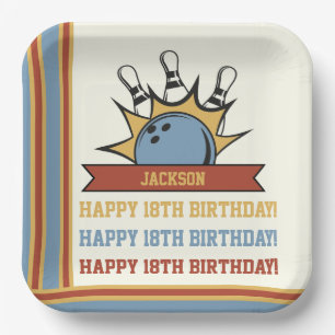 Plato De Papel Nombramiento de boliche Sentimiento de edad Cumple