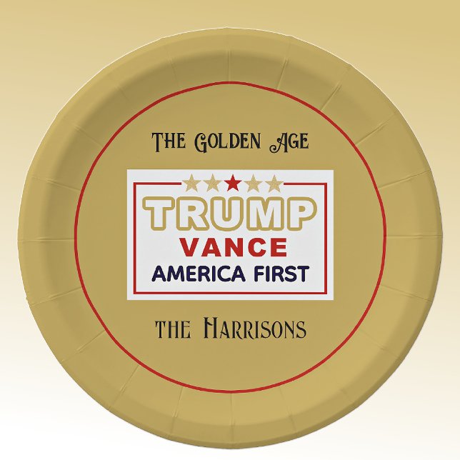 Plato De Papel Nombre, 2025 Trump-Vance America primero, 7 vuelta (Subido por el creador)