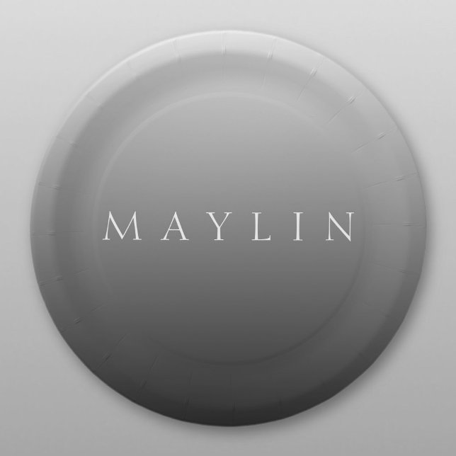 Plato De Papel Nombre clásico o palabra | Gris degradado (Subido por el creador)