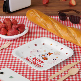 Plato De Papel Nombre Comercial Personalizado, Texto y Fantasma H