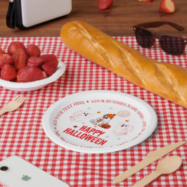Plato De Papel Nombre Comercial Personalizado, Texto y Fantasma H