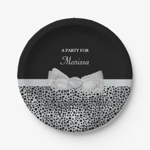 Plato De Papel Nombre con volantes del fiesta del arco de la