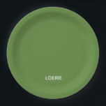 Plato De Papel Nombre de color verde de Loerie<br><div class="desc">Nombre de color verde de Loerie</div>