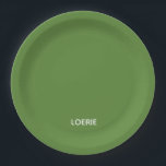 Plato De Papel Nombre de color verde de Loerie<br><div class="desc">Nombre de color verde de Loerie</div>