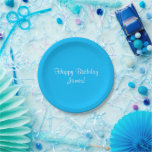 Plato De Papel Nombre de cumpleaños feliz aquí<br><div class="desc">Te encantará la planificación de fiestas con nuestros platos de papel personalizados. ¡Limpieza fácil!</div>