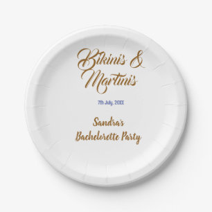 Plato De Papel nombre de despedida de soltera bikinis y martinis