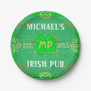 Plato De Papel Nombre de encargo irlandés de la cerveza el de
