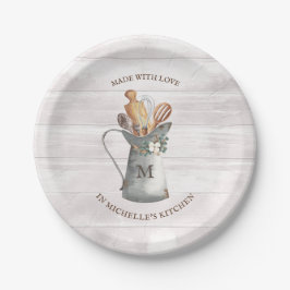 Plato De Papel Nombre de granja rústica