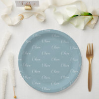 Nombre de la Girona Azul Personalizado Elegante