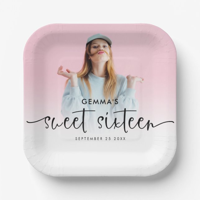 Plato De Papel Nombre de superposición de la foto Fecha guión dul (Anverso)