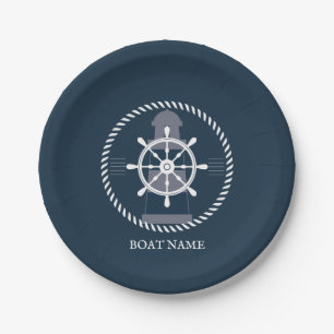 Plato De Papel Nombre del barco náutico personalizado